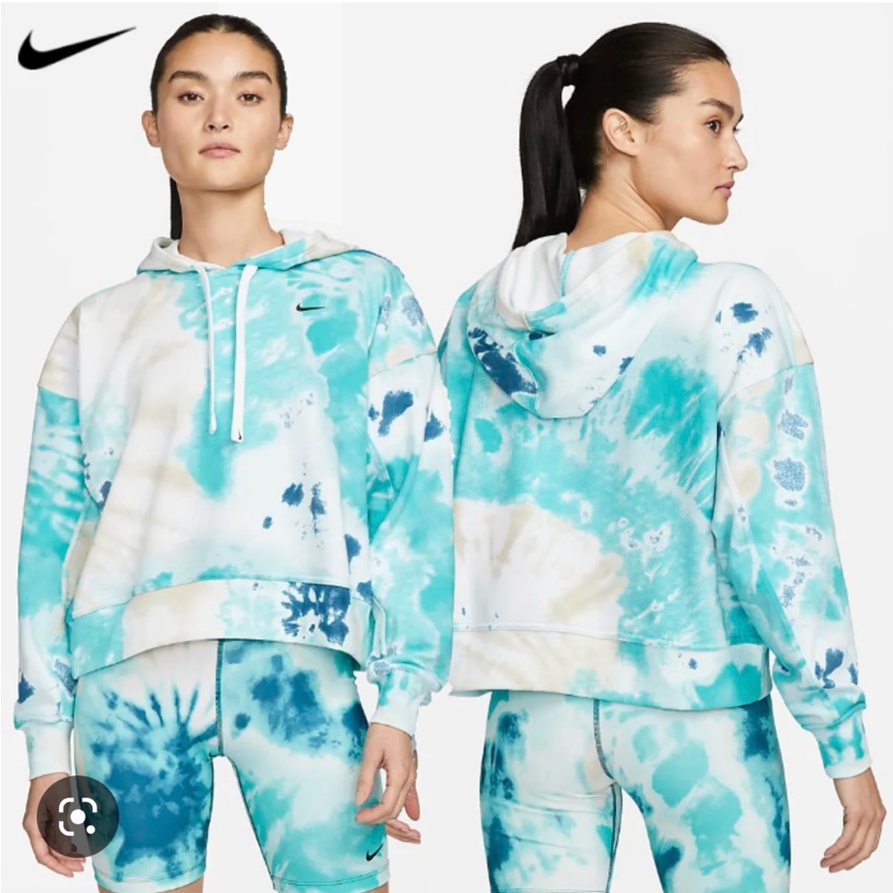 Nike Get Fit French Terry Tie Dye Oversized Training Hoodie Sweatshirt Size M